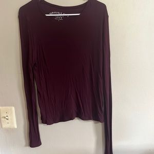 Aeropostale seriously soft prefect crew XL maroon long sleeve shirt top juniors